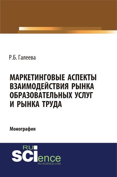 Маркетинговые аспекты взаимодействия рынка образовательных услуг и рынка труда. (Аспирантура, Бакалавриат, Магистратура, Специалитет). Монография.